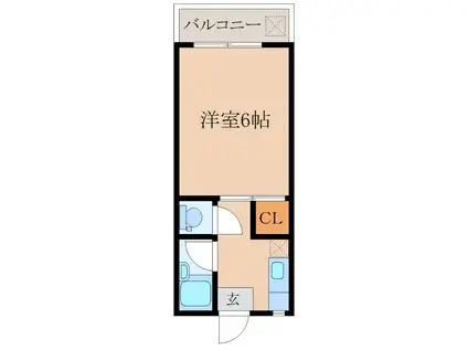 カスタリア(1K/2階)の間取り写真