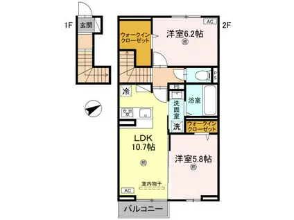 グランフェリーチェ(2LDK/2階)の間取り写真