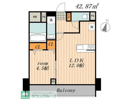 フレア丸の内(1LDK/11階)の間取り写真