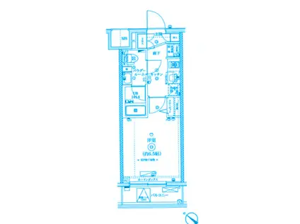 スクエアシティ横浜鶴見(1K/2階)の間取り写真