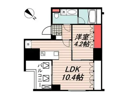 レジディア勝どき(1LDK/12階)の間取り写真