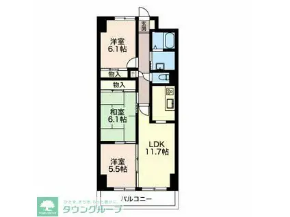 レジデンス鈴木(3LDK/7階)の間取り写真