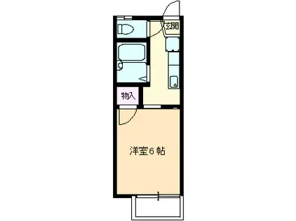 第2ひまわり(1K/2階)の間取り写真