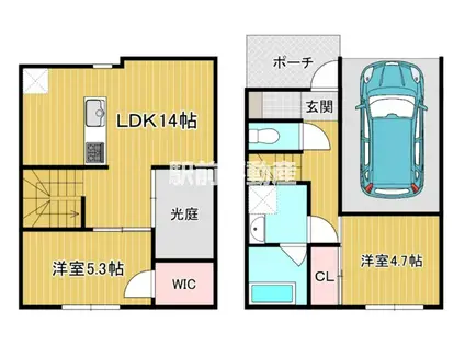 T-REGNO原地蔵(2LDK/1階)の間取り写真