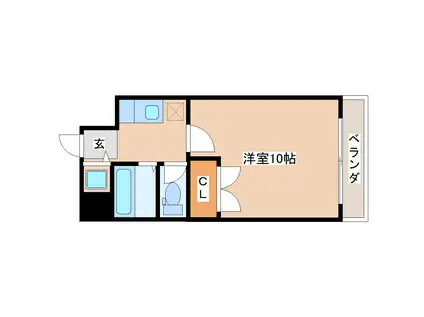 エリートイン五橋(1K/2階)の間取り写真