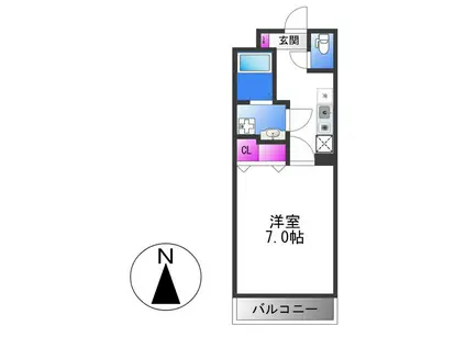 SPAZIO VITA(1K/2階)の間取り写真