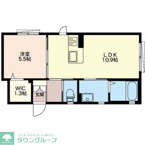 カサブランカ(1LDK/1階)の間取り写真