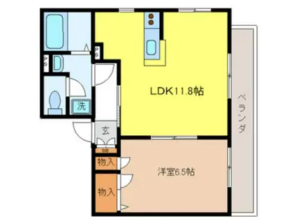 アプリコ 多摩川(1LDK/1階)の間取り写真