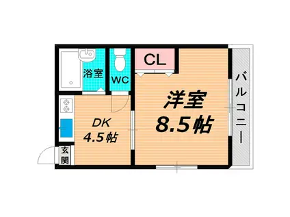 日栄マンション(1DK/4階)の間取り写真