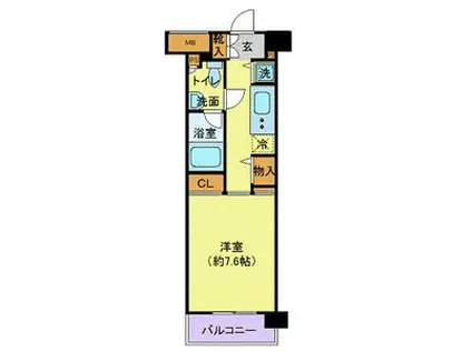 ニューシティアパートメンツ亀戸(1K/6階)の間取り写真