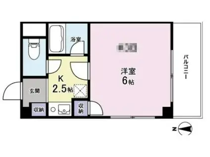 早稲田桜並木AVE(1K/3階)の間取り写真