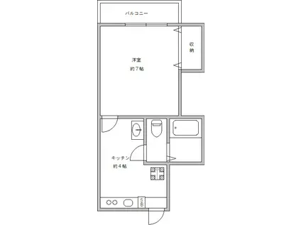 第五日向ハイツ(1K/2階)の間取り写真