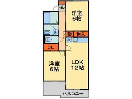 ロイアルパレスシマ(2LDK/2階)の間取り写真