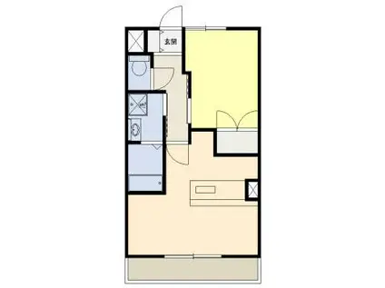 エクシア(1LDK/2階)の間取り写真