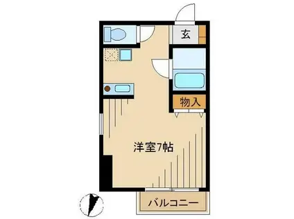 ウインドスペイス(1K/1階)の間取り写真