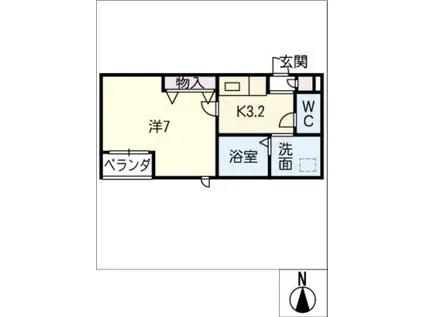 CIEL 桜井(1K/2階)の間取り写真