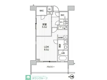 ステージグランデ錦糸町II(1LDK/12階)の間取り写真