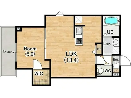ジーメゾン今伊勢セレナ(1LDK/3階)の間取り写真