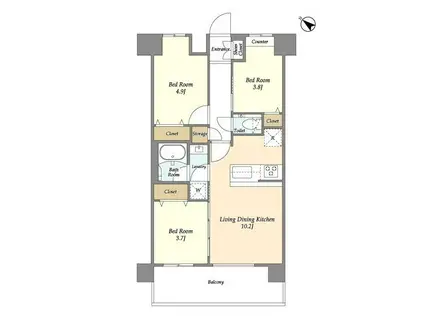 グランカーサ王子II(3LDK/3階)の間取り写真