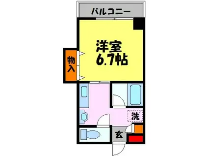 ファインキャッスル城ヶ堀(1K/3階)の間取り写真