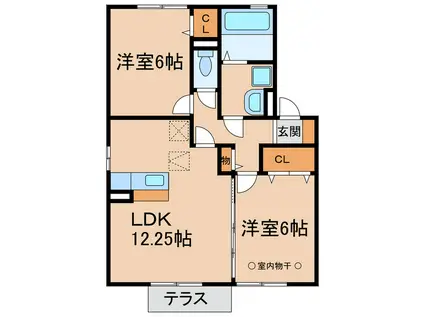 サニーテラスIII(2LDK/1階)の間取り写真