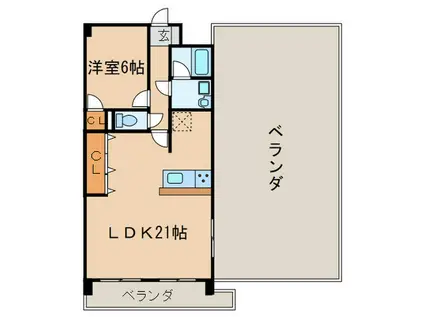 エスト本地ヶ原(1LDK/5階)の間取り写真