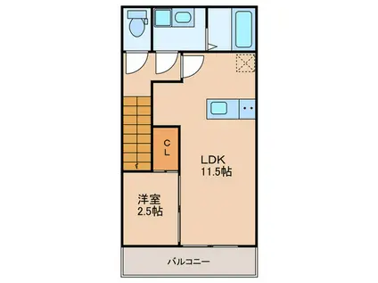 PREVOYANCE桜並木駅東(1LDK/2階)の間取り写真