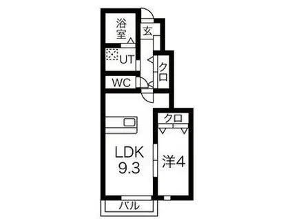 LILIAN(1LDK/1階)の間取り写真