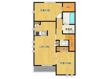 フェリースつくば(2LDK/2階)の間取り写真