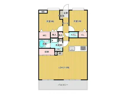 アーバンパレス諏訪野II(2LDK/4階)の間取り写真