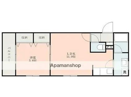 エスパシオ琴平III(1LDK/3階)の間取り写真