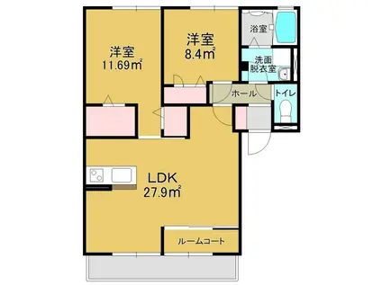 グリュースゴットI(2LDK/1階)の間取り写真