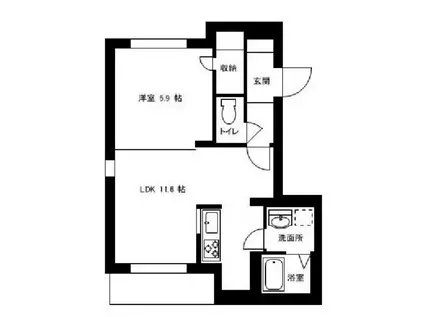 シャトン青空(1LDK/2階)の間取り写真