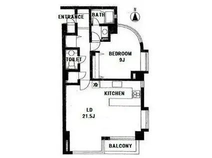 リンデ神宮前(1LDK/3階)の間取り写真
