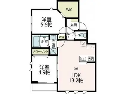 パストラーレ(2LDK/2階)の間取り写真