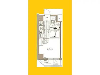 GROWS RESIDENCE YOKOHAMA OODOORI KO(1K/4階)の間取り写真