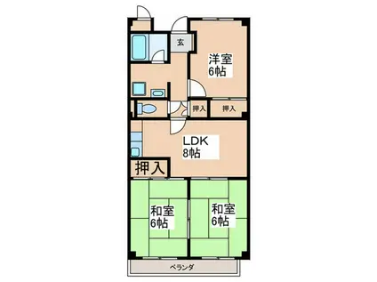 グランドハイツ杉田I(3LDK/3階)の間取り写真