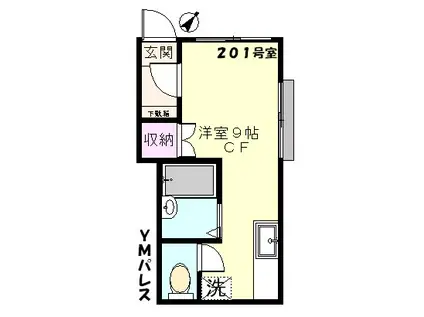 YMパレス(ワンルーム/2階)の間取り写真
