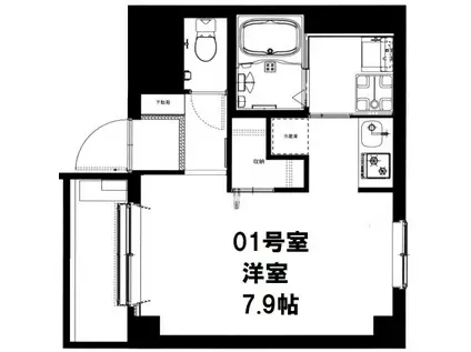 CASADIA FUJISAKI(ワンルーム/2階)の間取り写真