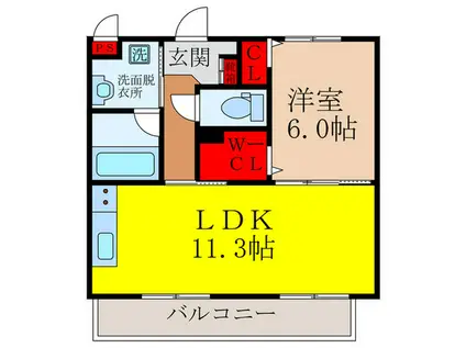 CENTRO PAESE(1LDK/1階)の間取り写真