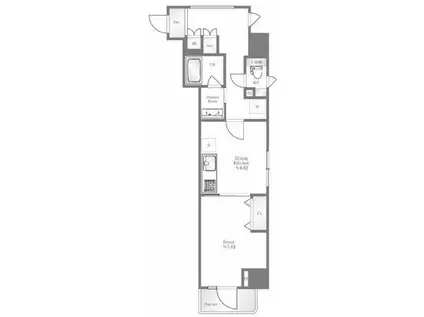 GENOVIA御徒町SKYGARDEN 701(1DK/5階)の間取り写真