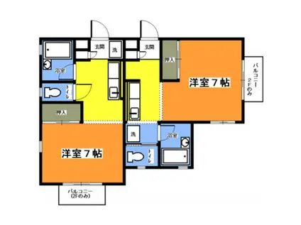 パークハイム(1K/1階)の間取り写真