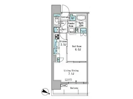 パークアクシス東十条(1LDK/6階)の間取り写真