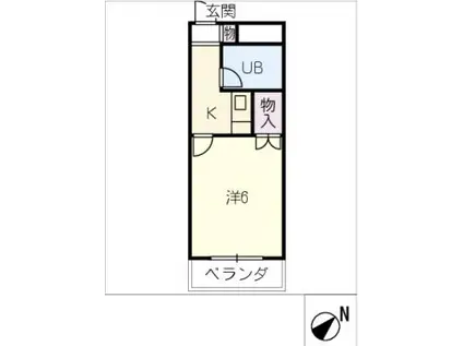 ハイツサンシャイン(1K/2階)の間取り写真