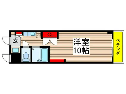 実籾フラッツ(ワンルーム/3階)の間取り写真