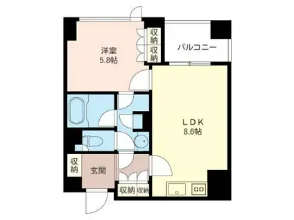 プライムメゾン銀座イースト(1LDK/11階)の間取り写真