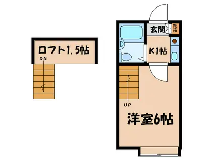 コスモフジチカ9(1K/2階)の間取り写真
