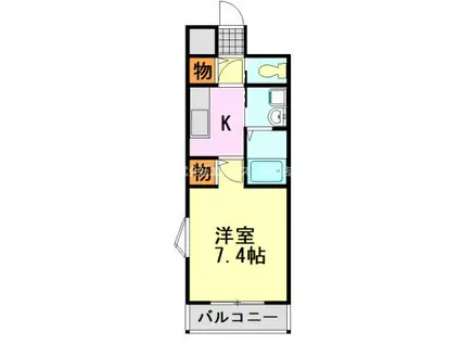 セモア中山(1K/3階)の間取り写真