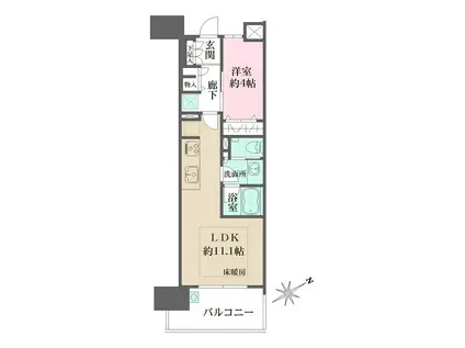 ザ・広島フロント(1LDK/11階)の間取り写真