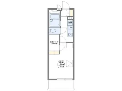 レオパレスCOMO小山(1K/1階)の間取り写真